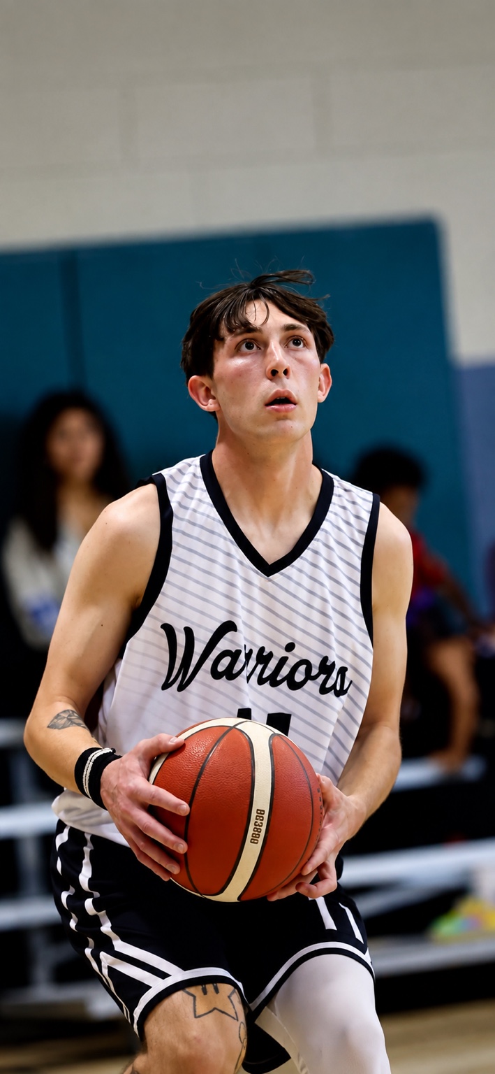 Warriors player preparing a free throw